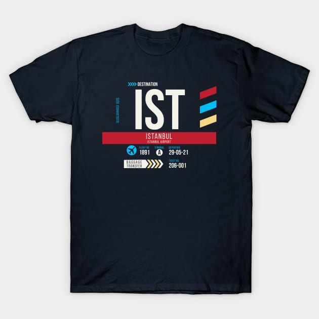 Istanbul (IST) Airport Code Baggage Tag C T-Shirt by SLAG_Creative